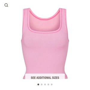 Skims Cotton Rib Tank in BUBBLEGUM